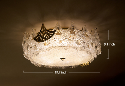 Golden Frosted Crystal Chandelier - A Statement of Luxury and Sophistication