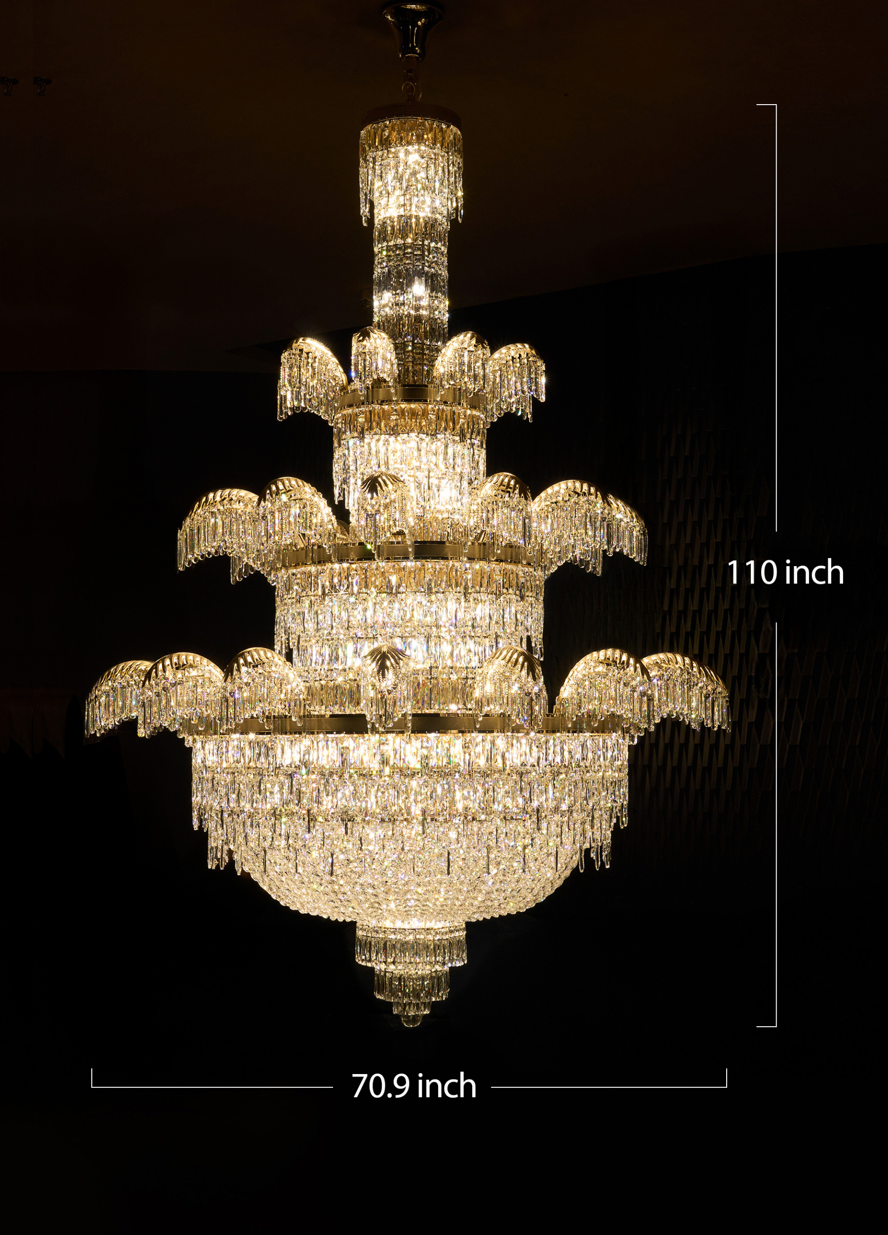 Luxurious Multi-Tier Crystal Chandelier – A Statement of Grandeur