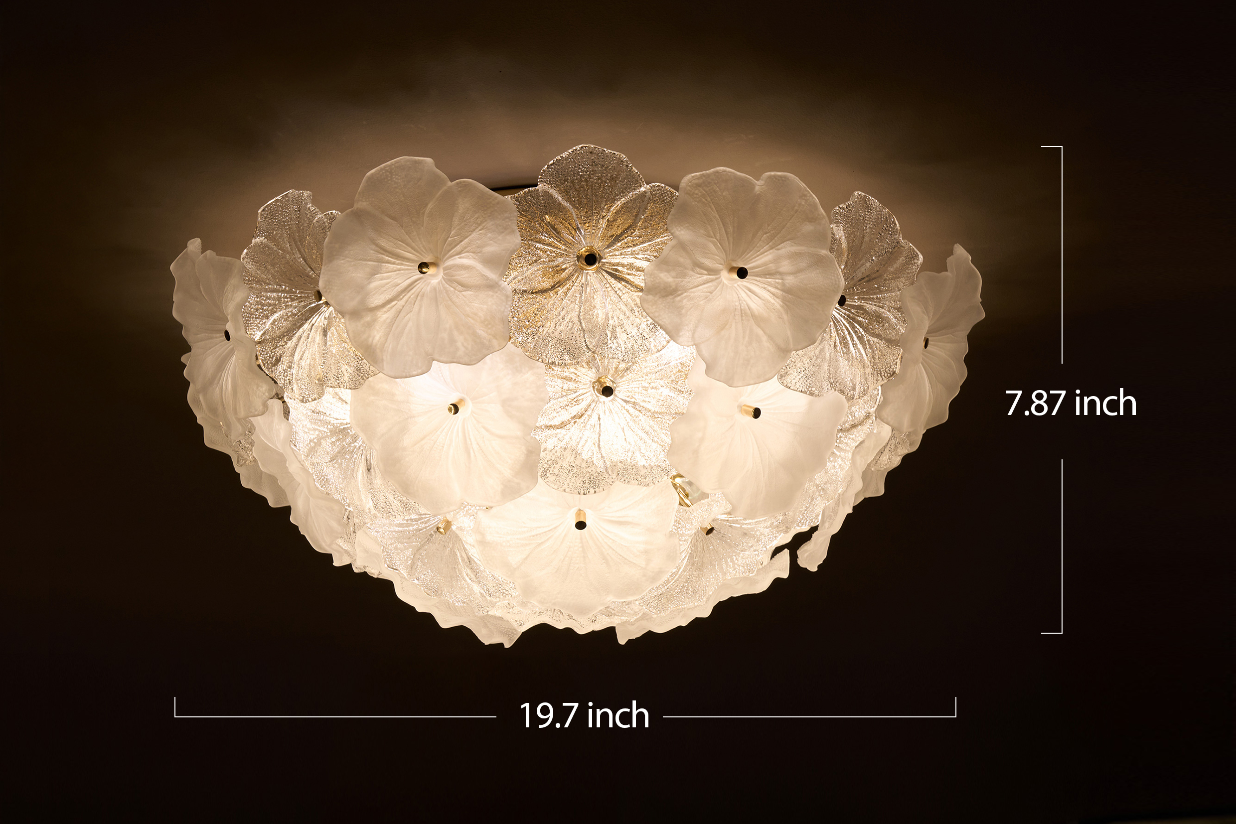 Floral Frosted Crystal Chandelier - Nature-Inspired Elegance for Modern Living