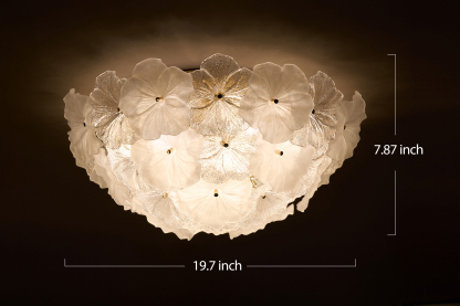 Floral Frosted Crystal Chandelier - Nature-Inspired Elegance for Modern Living