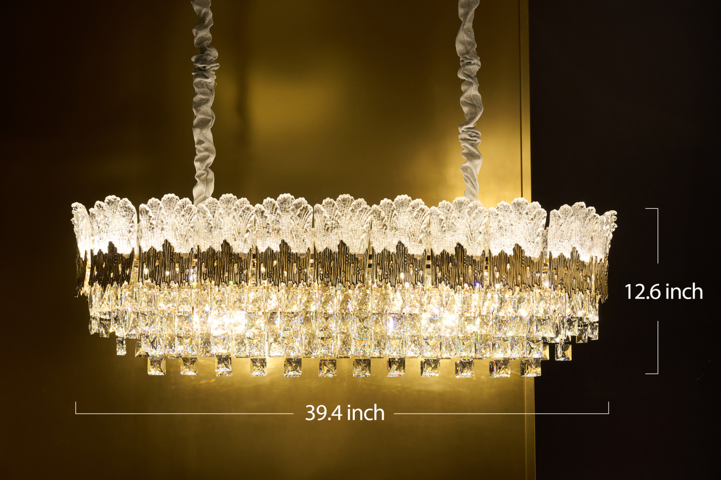 Luxurious Cascading Crystal Chandelier – A Masterpiece of Modern Elegance