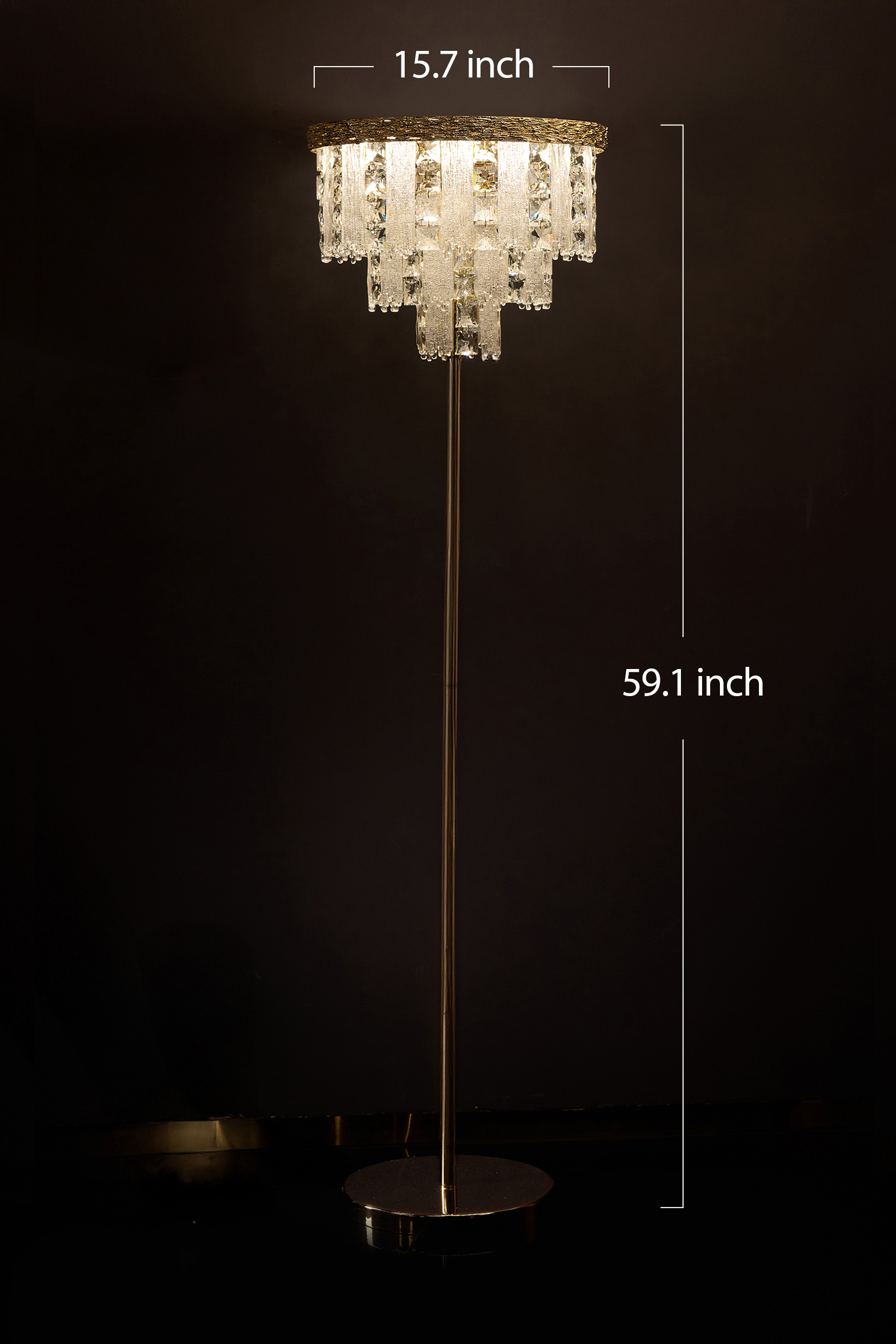 Luxurious Crystal Floor Lamp – A Statement Piece for Modern Interiors