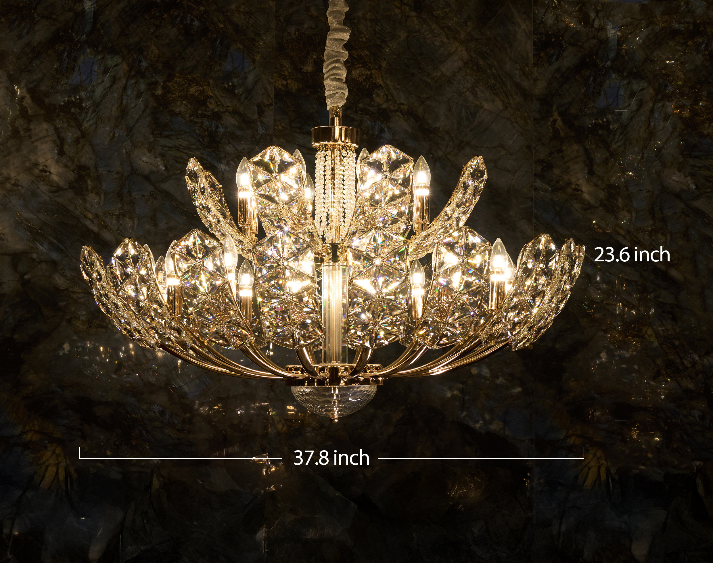 Exquisite Crystal Petal Chandelier - Modern Luxury for Your Interiors