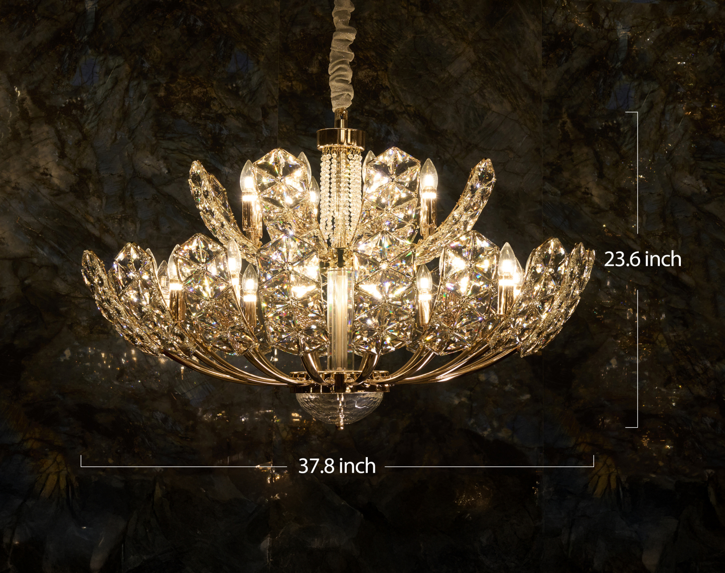 Exquisite Crystal Petal Chandelier - Modern Luxury for Your Interiors