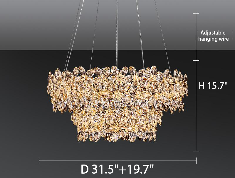 High-grade crystal chandelier French light luxury living room lamp modern restaurant bedroom 2025 new lamps
