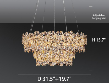 High-grade crystal chandelier French light luxury living room lamp modern restaurant bedroom 2025 new lamps