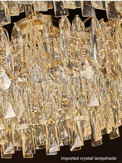 Light luxury crystal restaurant chandelier 2025 new high-end designer dining table dining room bar main lamp