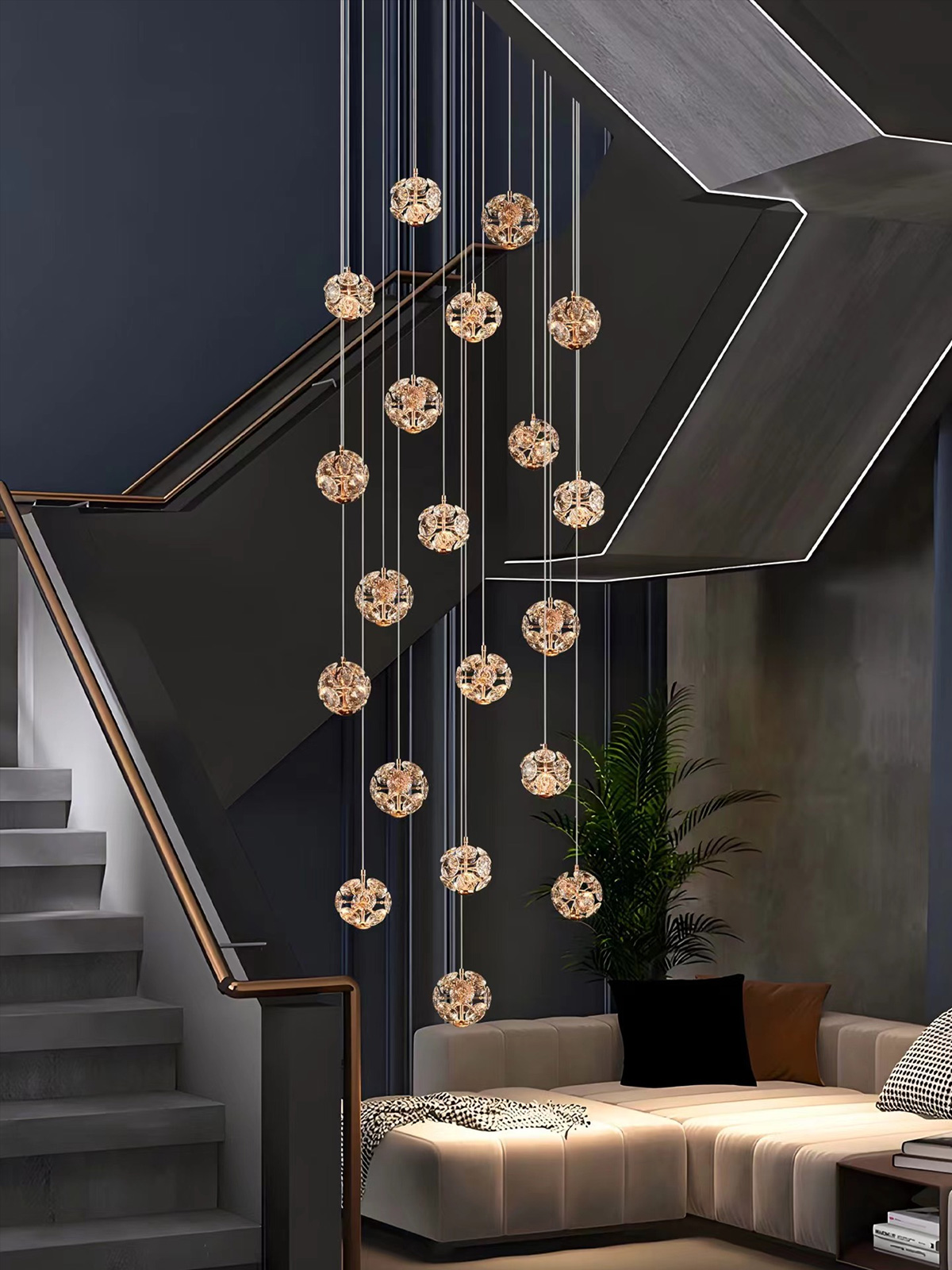 Modern Multi-Tier Crystal Chandelier – Luxury Lighting for Grand Spaces