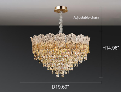 2025 new living room crystal chandelier French light luxury style high-end European villa master bedroom lamps