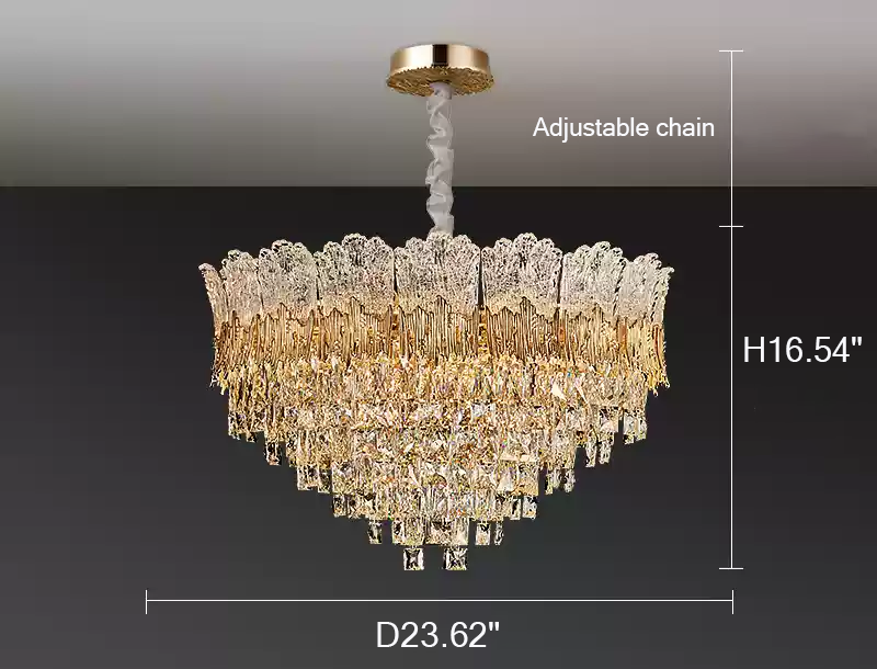 2025 new living room crystal chandelier French light luxury style high-end European villa master bedroom lamps