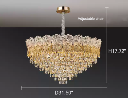 2025 new living room crystal chandelier French light luxury style high-end European villa master bedroom lamps