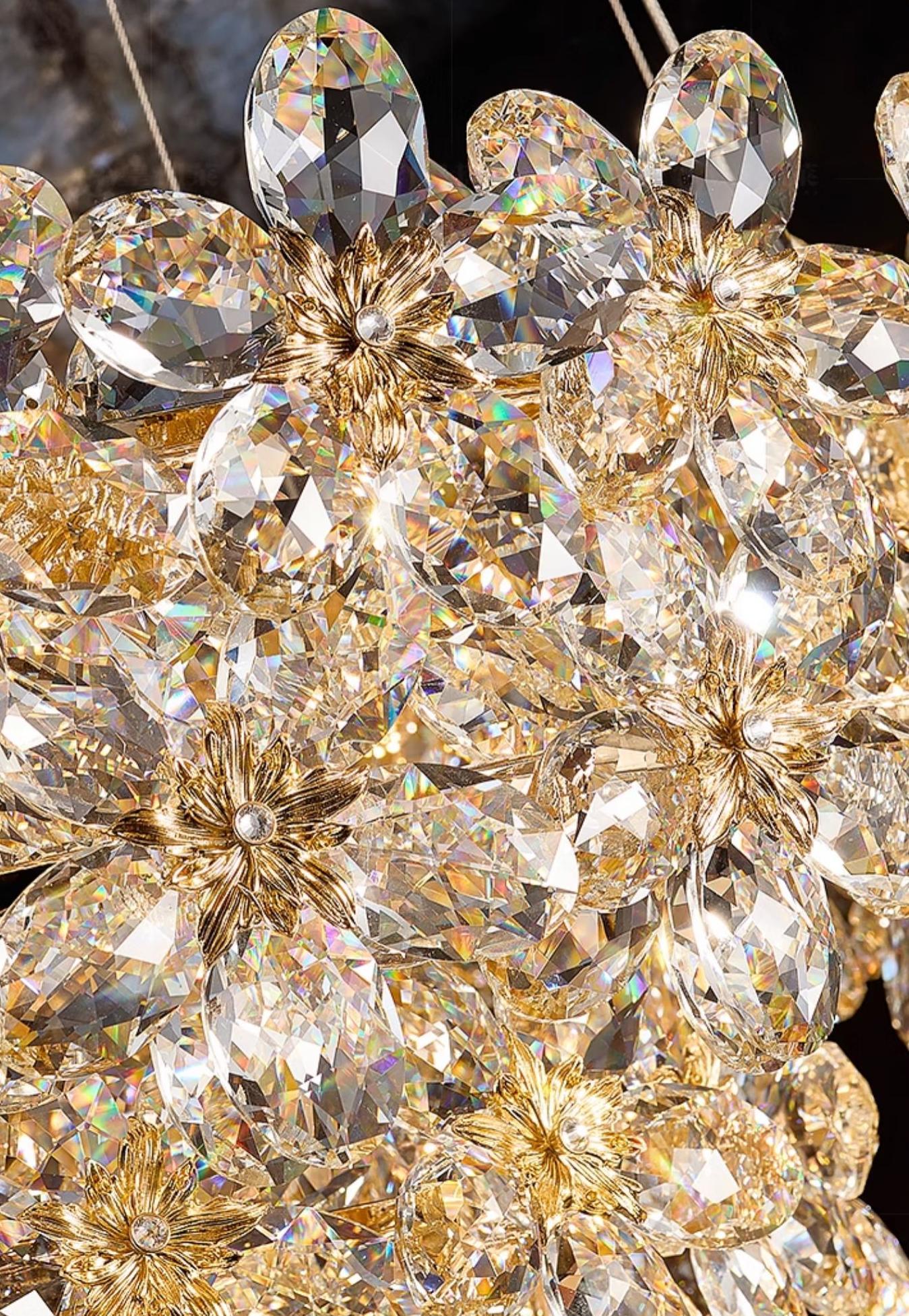 High-grade crystal chandelier French light luxury living room lamp modern restaurant bedroom 2025 new lamps