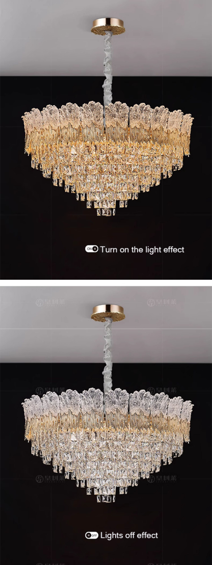 2025 new living room crystal chandelier French light luxury style high-end European villa master bedroom lamps