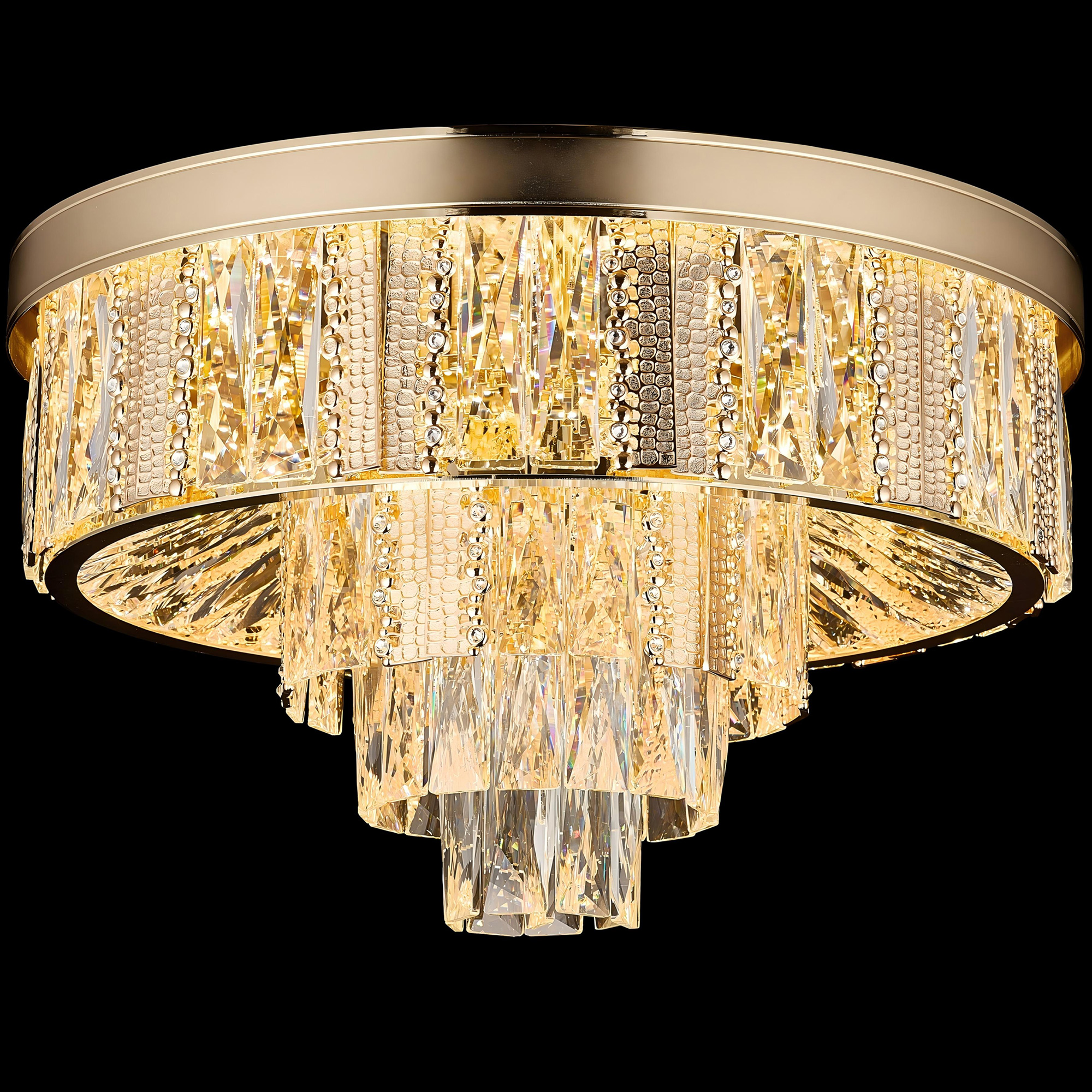 Golden Crystal Ring Chandelier - Contemporary Luxury Lighting