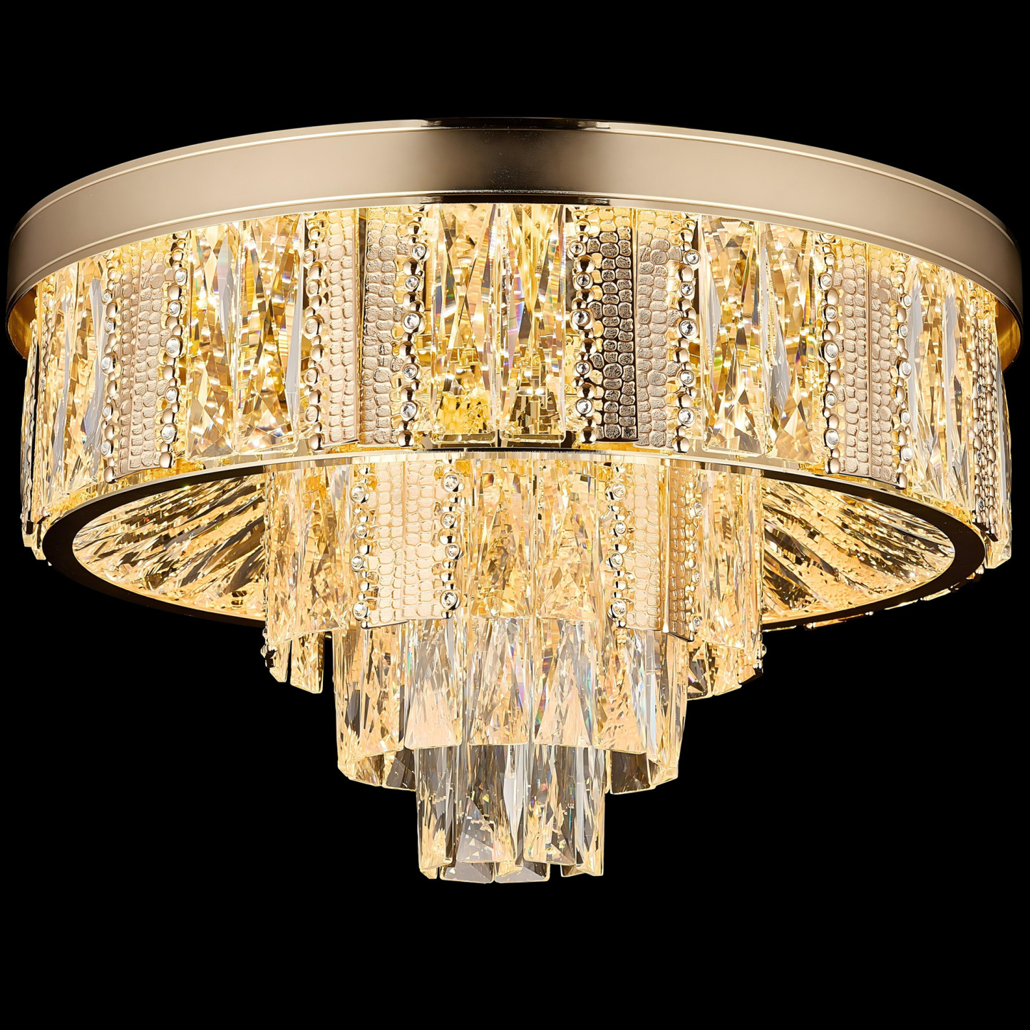 Golden Crystal Ring Chandelier - Contemporary Luxury Lighting