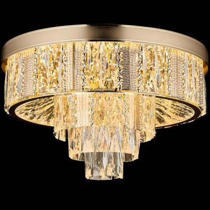 Golden Crystal Ring Chandelier - Contemporary Luxury Lighting
