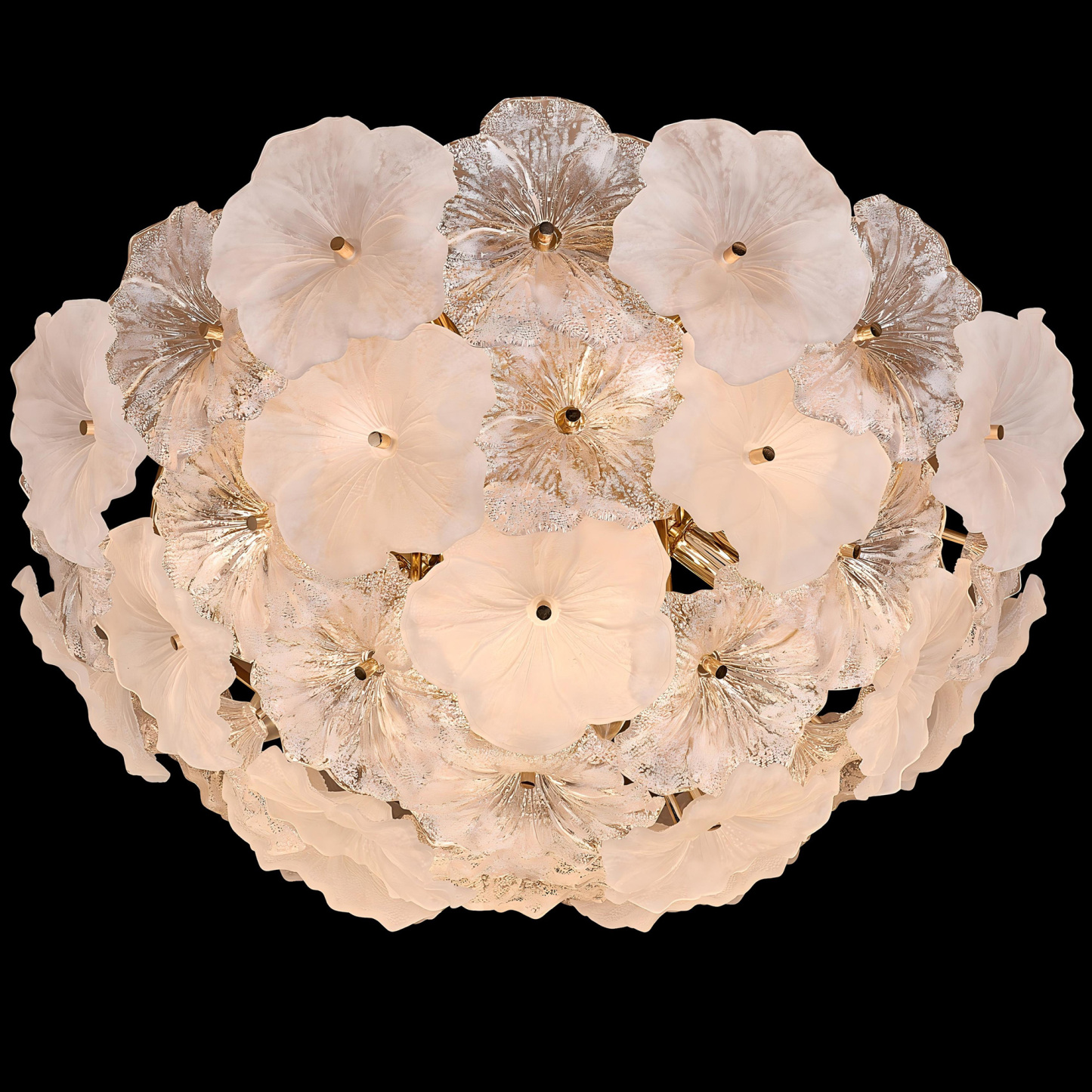 Floral Frosted Crystal Chandelier - Nature-Inspired Elegance for Modern Living