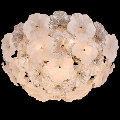 Floral Frosted Crystal Chandelier - Nature-Inspired Elegance for Modern Living