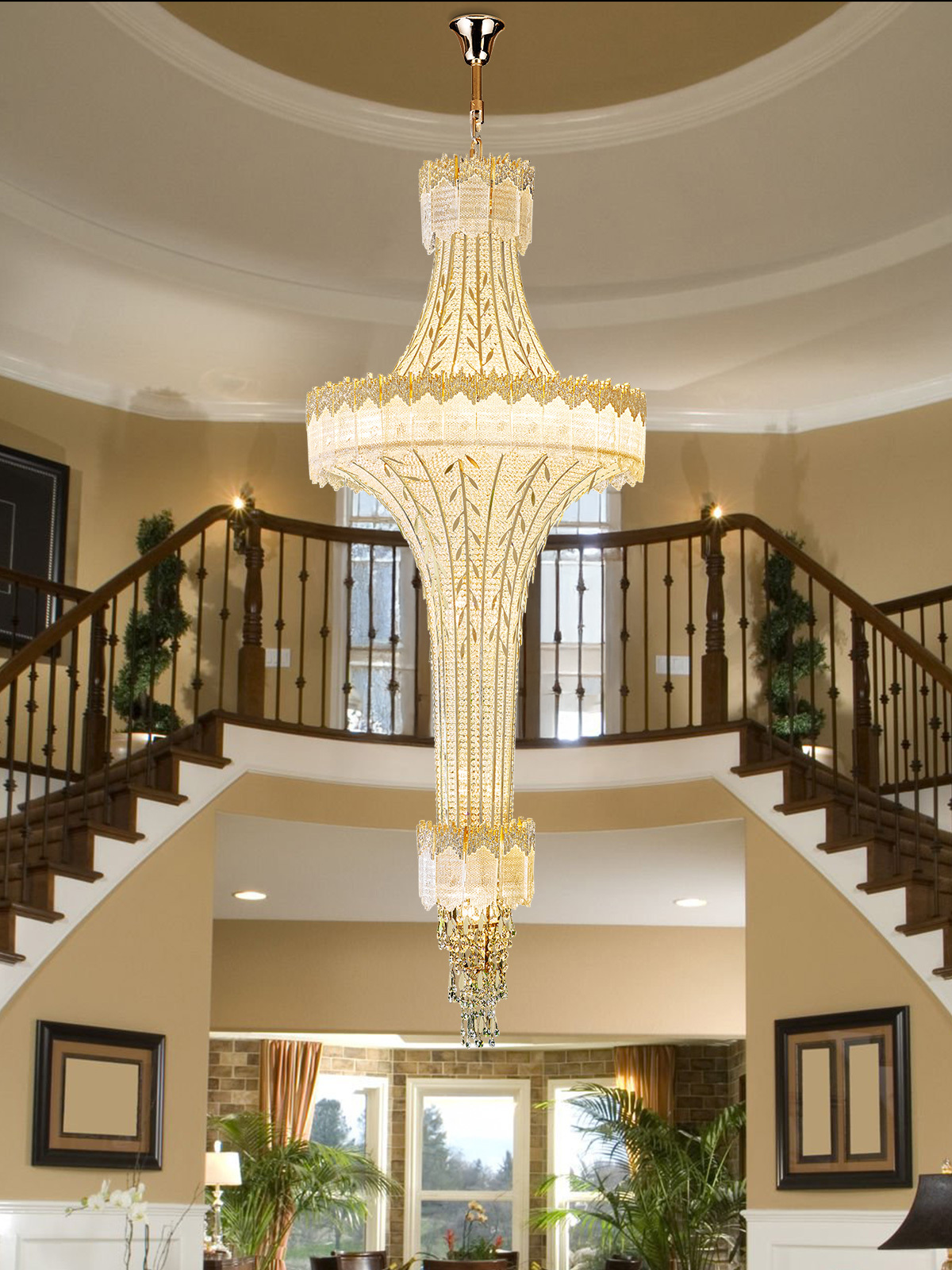 Grand Tiered Crystal Chandelier – A Statement of Luxury for Architectural Interiors