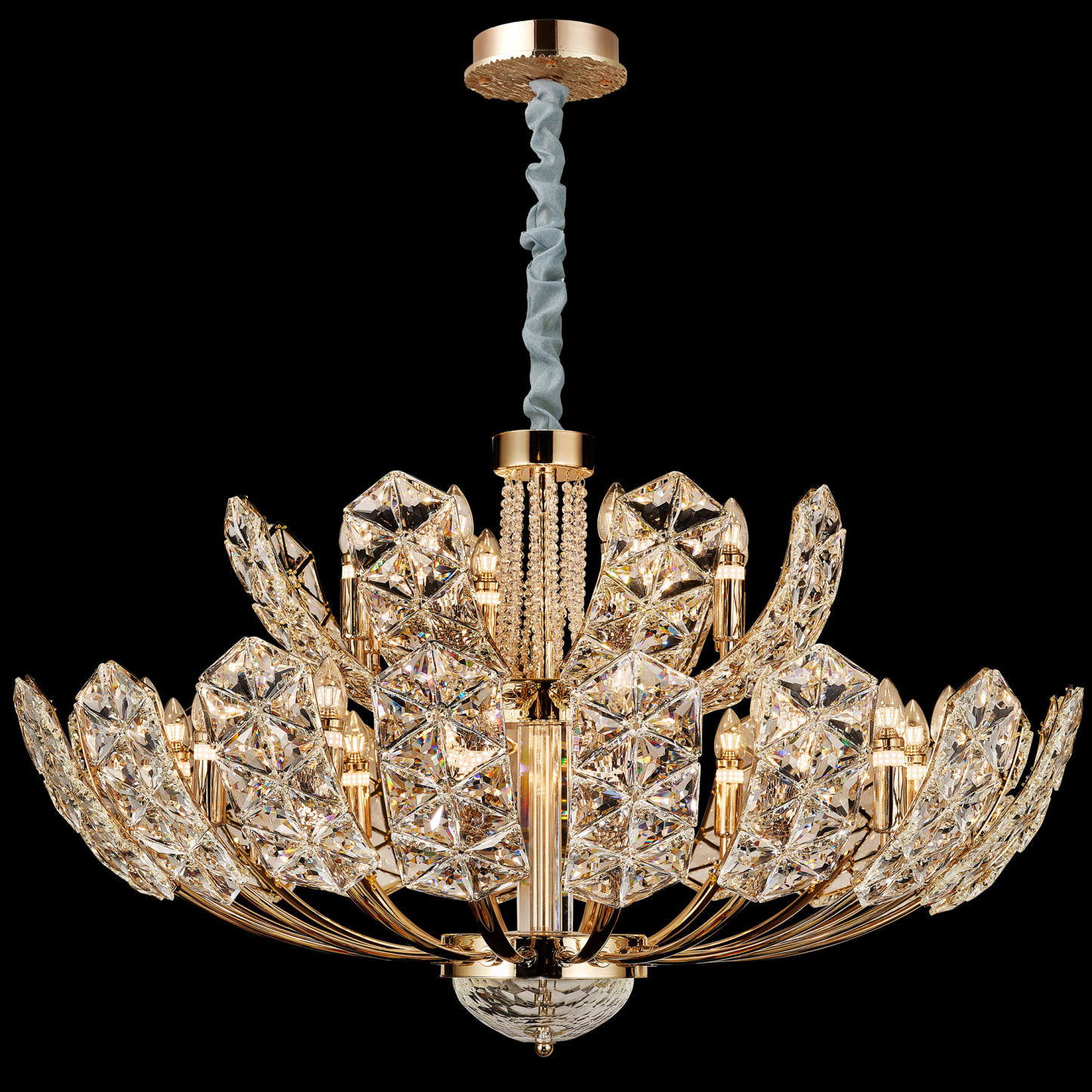 Exquisite Crystal Petal Chandelier - Modern Luxury for Your Interiors