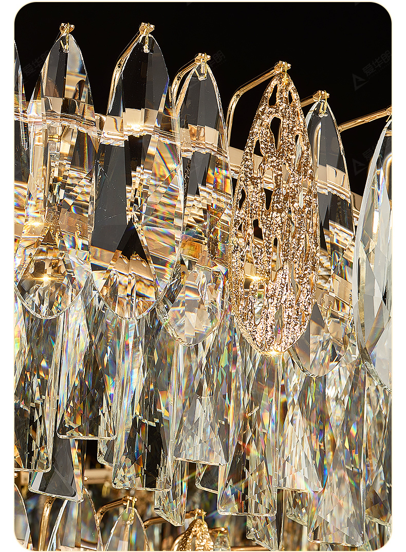 Light luxury crystal restaurant chandelier 2025 new high-end designer dining table dining room bar main lamp