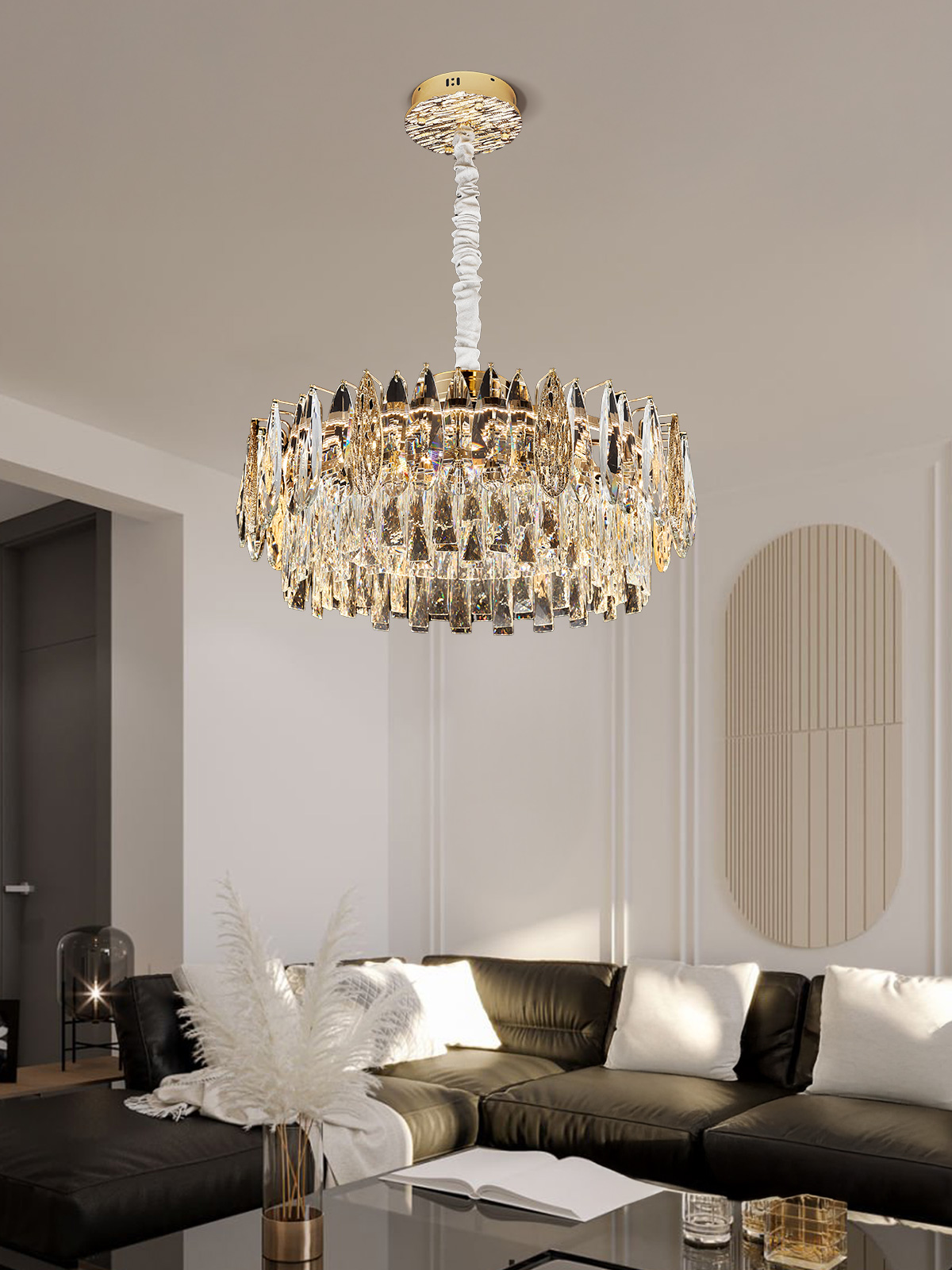 Luxurious Gold Crystal Chandelier - A Touch of Elegance for Your Home