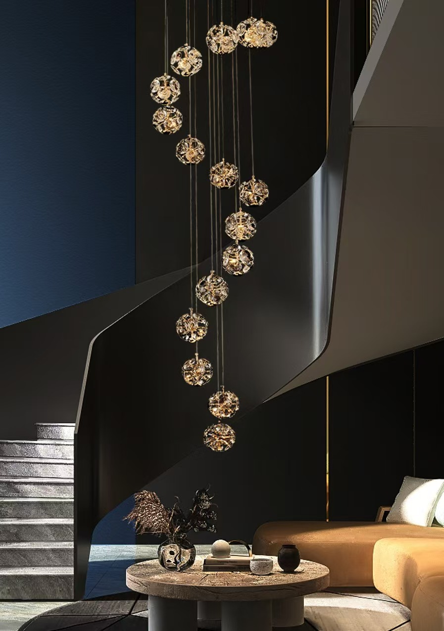 Modern Multi-Tier Crystal Chandelier – Luxury Lighting for Grand Space