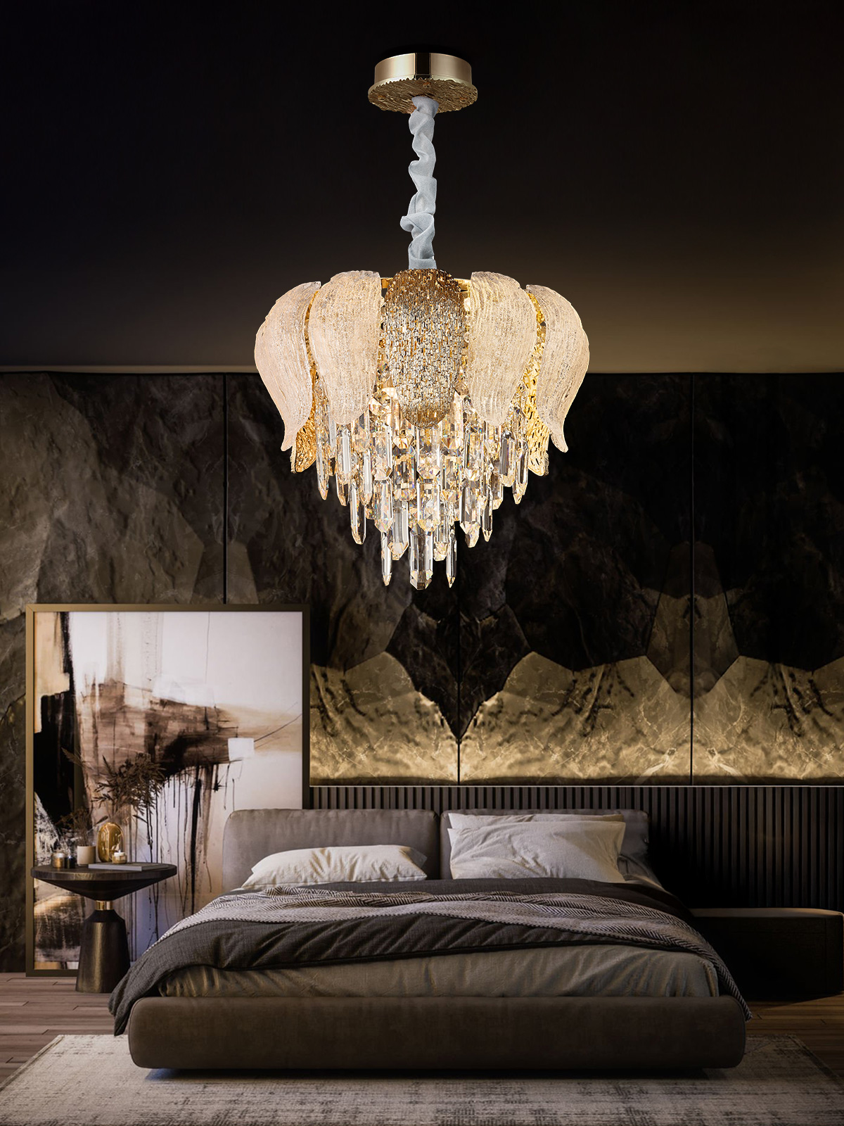 Elegant Cascading Crystal Chandelier – A Masterpiece of Luxury Lighting