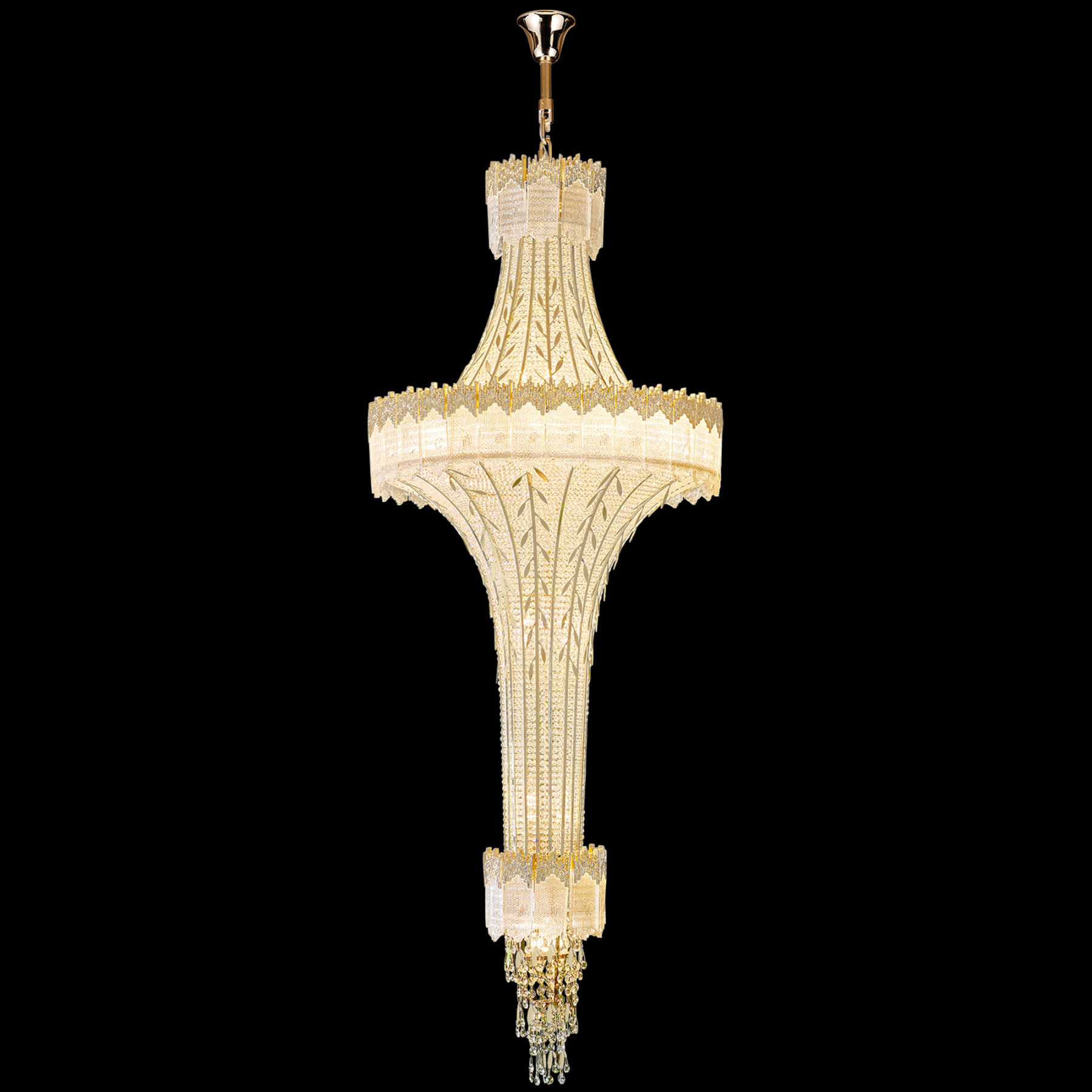 Grand Tiered Crystal Chandelier – A Statement of Luxury for Architectural Interiors