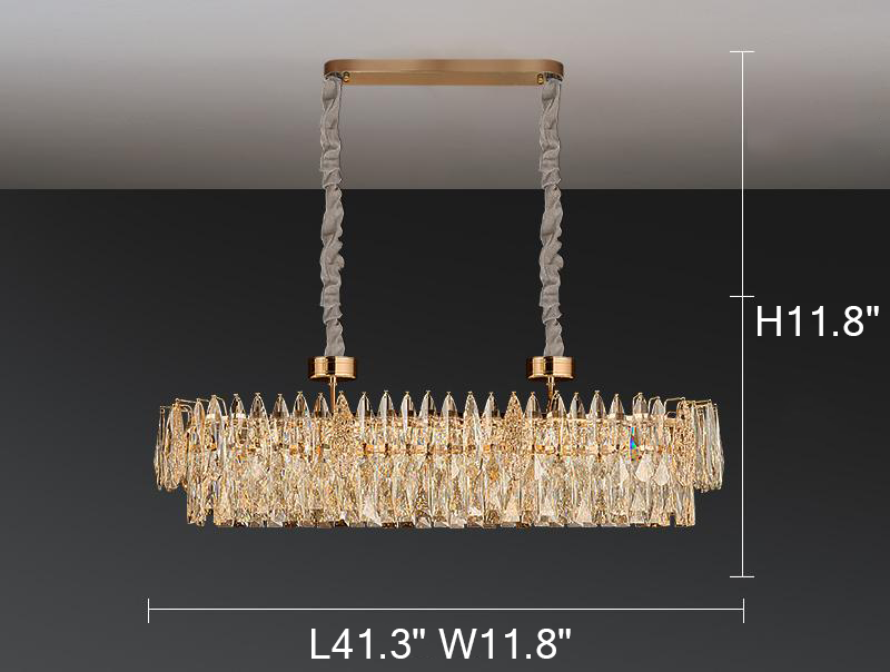 Light luxury crystal restaurant chandelier 2025 new high-end designer dining table dining room bar main lamp