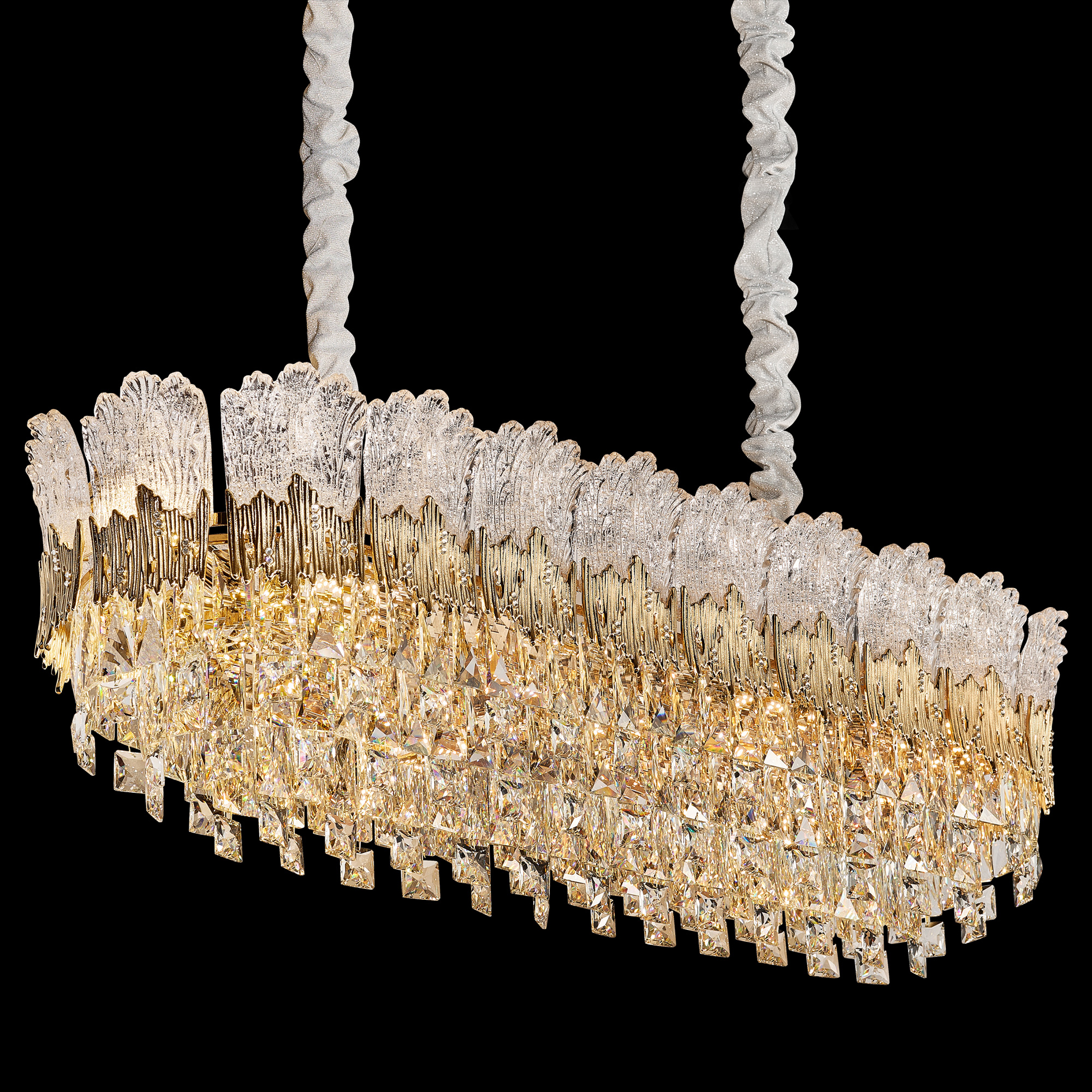 Luxurious Cascading Crystal Chandelier – A Masterpiece of Modern Elegance