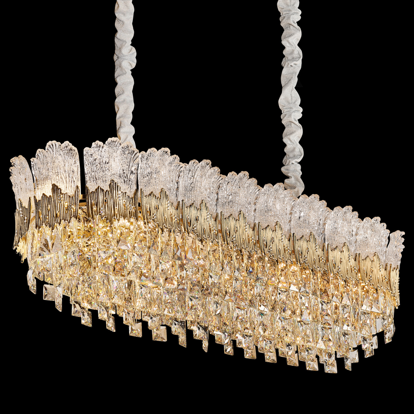 Luxurious Cascading Crystal Chandelier – A Masterpiece of Modern Elegance