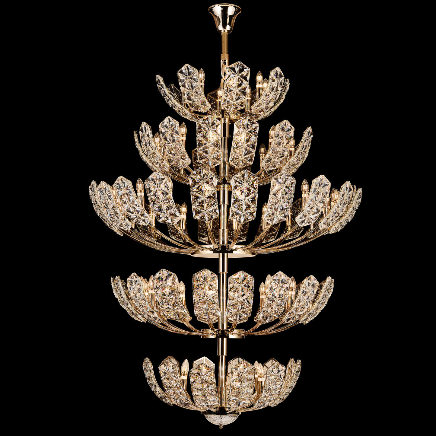 Modern Tiered Floral Crystal Chandelier – Luxurious Lighting for High-End Interiors