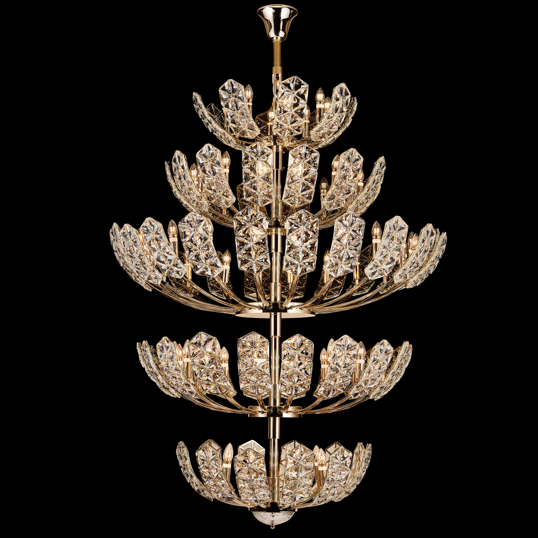 Modern Tiered Floral Crystal Chandelier – Luxurious Lighting for High-End Interiors