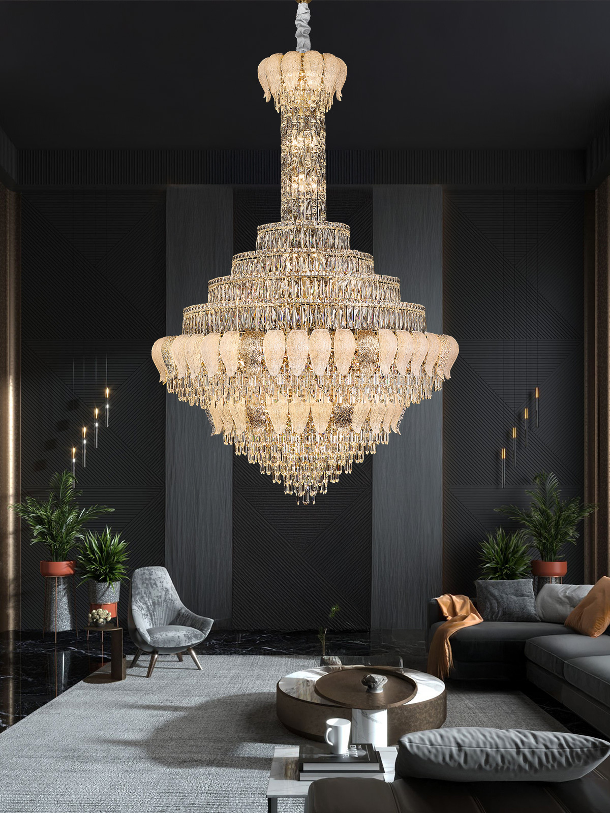 Luxury Tiered Crystal Chandelier – A Masterpiece of Modern Elegance