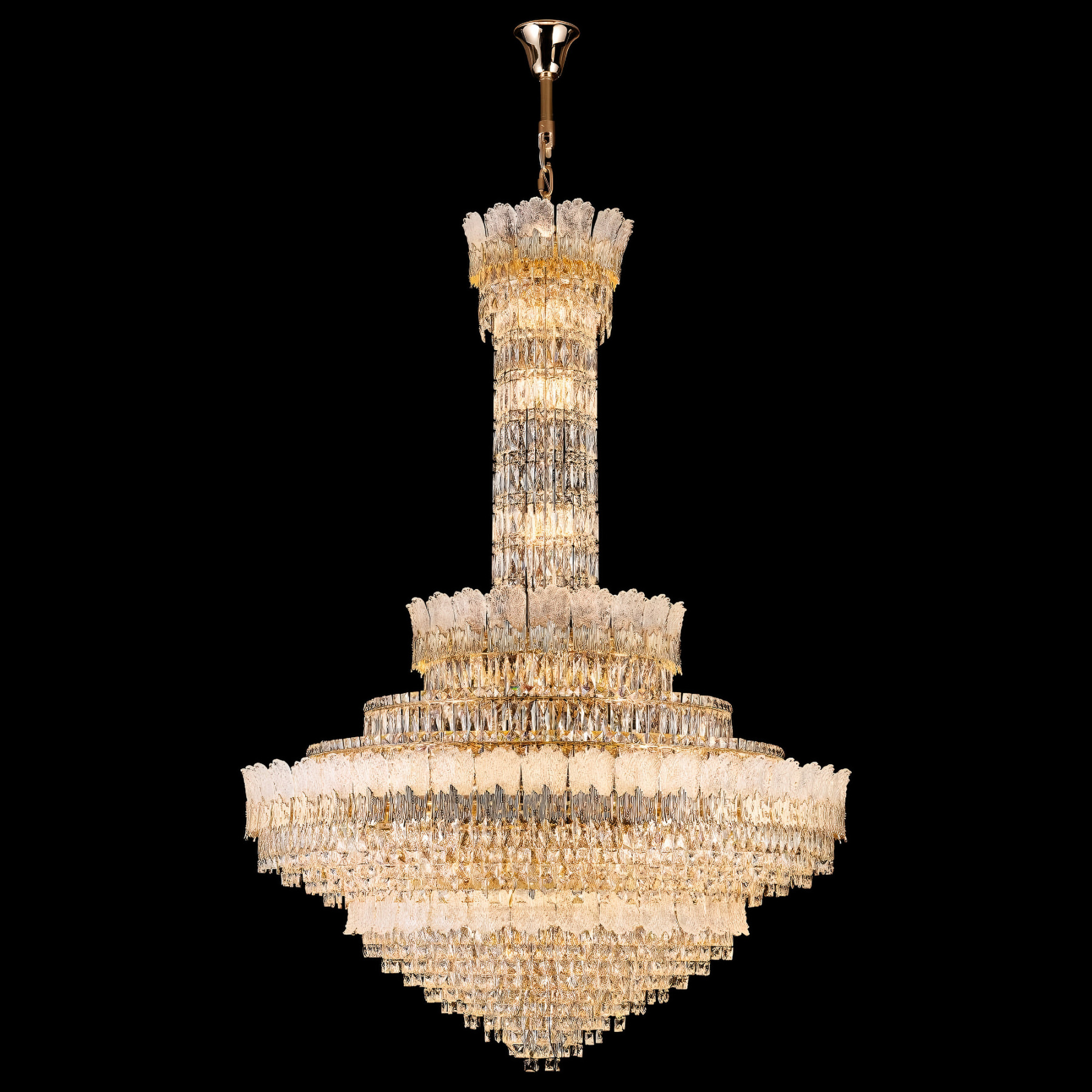 Grand Luxury Crystal Chandelier – Cascading Elegance for Modern Living Spaces