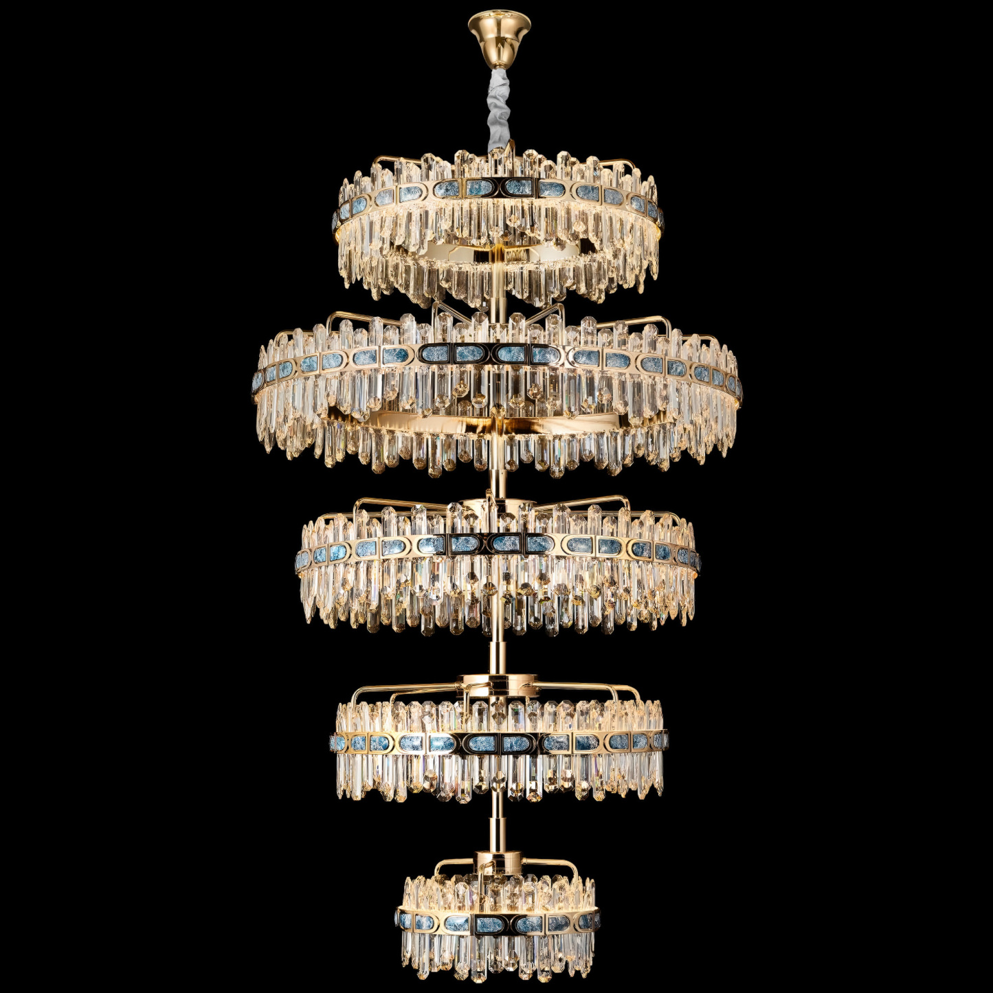 Exquisite Multi-Tier Crystal Chandelier - Statement Lighting for Grand Interiors