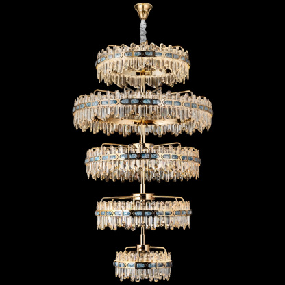 Exquisite Multi-Tier Crystal Chandelier - Statement Lighting for Grand Interiors