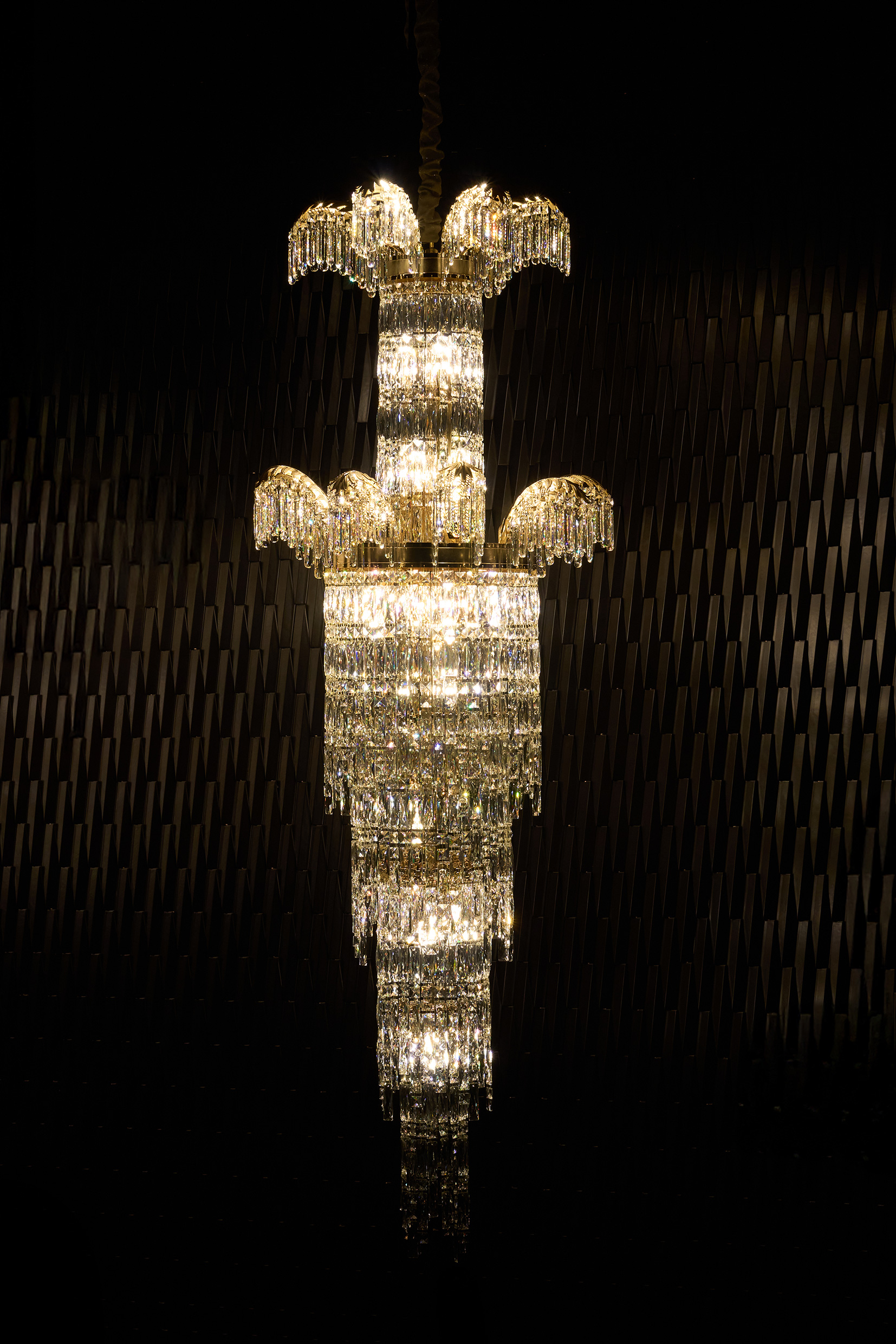 Luxury Grand Crystal Chandelier for High Ceilings - Elegant Staircase Lighting