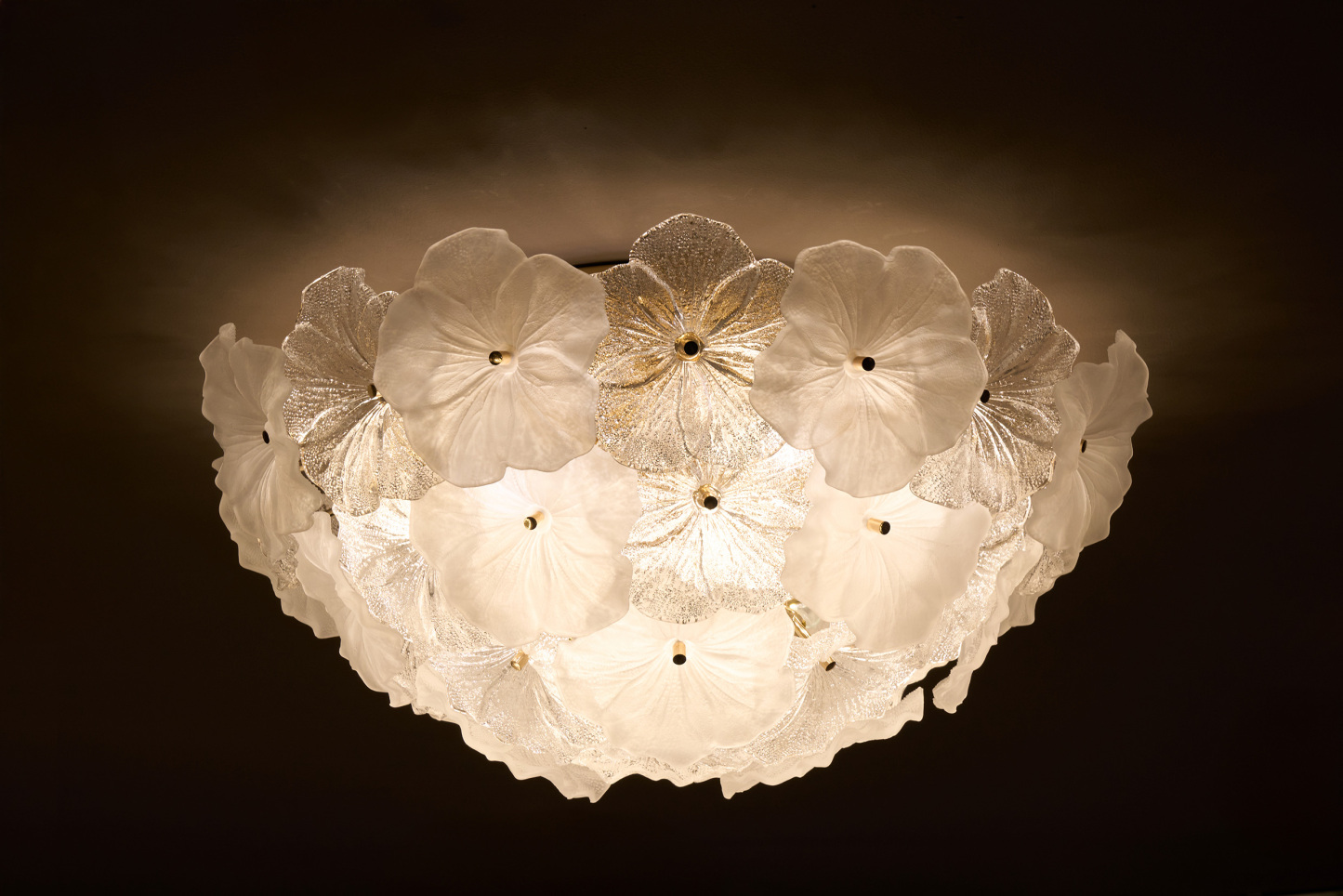 Floral Frosted Crystal Chandelier - Nature-Inspired Elegance for Modern Living