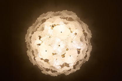 Floral Frosted Crystal Chandelier - Nature-Inspired Elegance for Modern Living