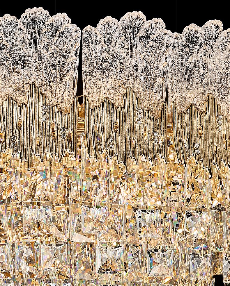 2025 new living room crystal chandelier French light luxury style high-end European villa master bedroom lamps