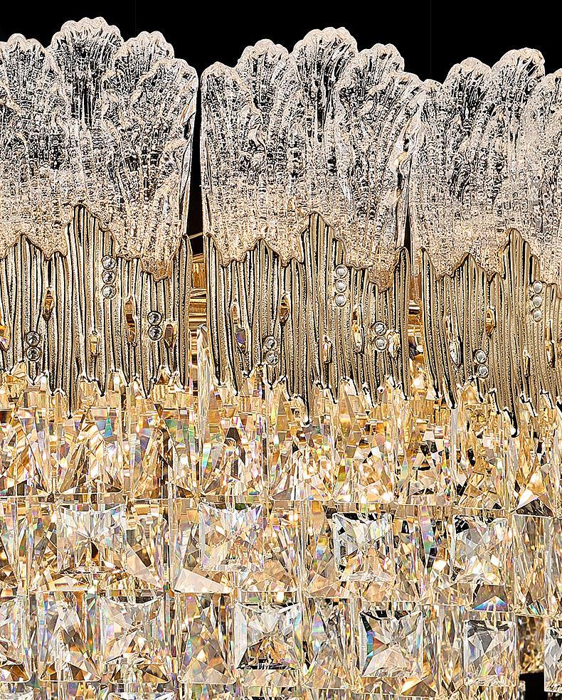 2025 new living room crystal chandelier French light luxury style high-end European villa master bedroom lamps