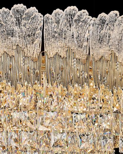 2025 new living room crystal chandelier French light luxury style high-end European villa master bedroom lamps