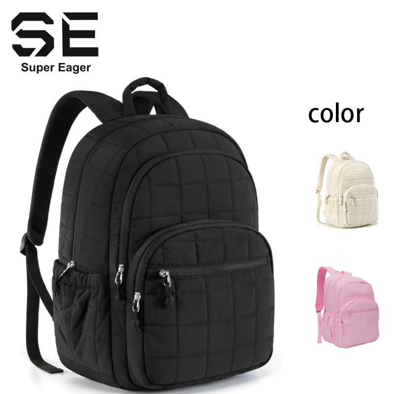 SE  Popular Waterproof Travel Backpack ,Quilted Casual Schoolbag for college,Office,travel ,can Hold 15.6 inch Notebook