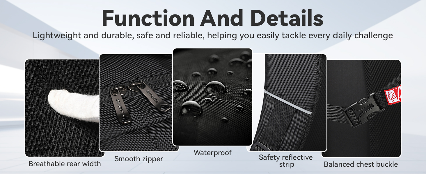 Water Resistant Laptop Backpack for Men, Lightweight Casual Daypack with Multiple Compartments