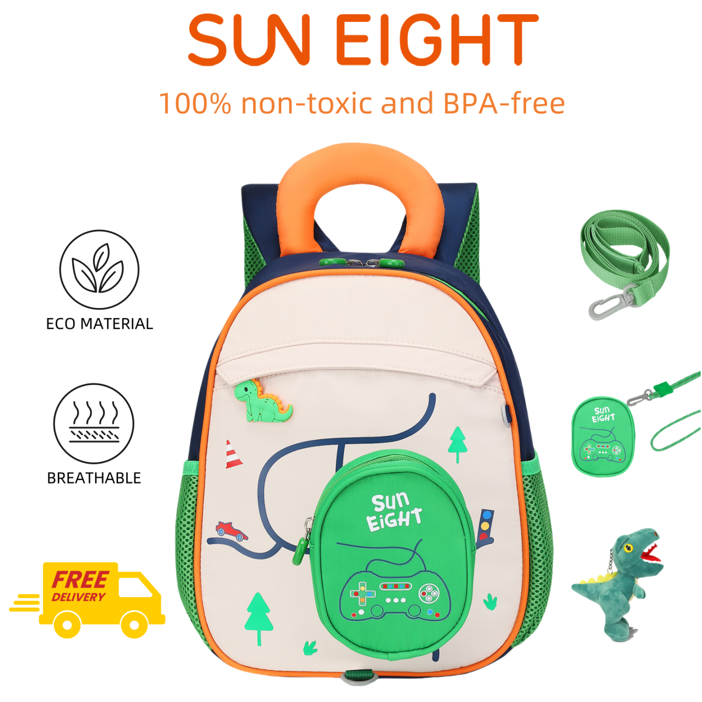 SUN EIGHT Cute & Durable Kids Backpacks for Aged 2-7 SE-90352