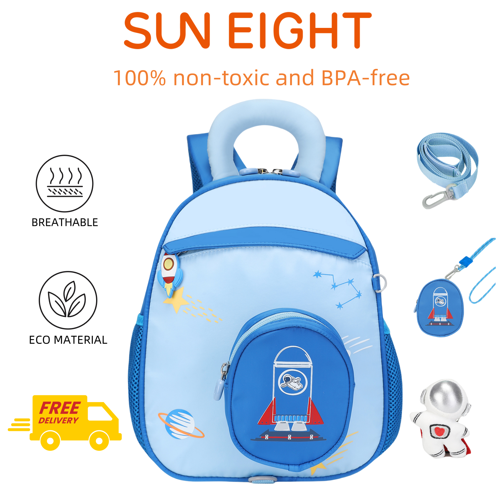 SUN EIGHT Cute & Durable Kids Backpacks for Aged 2-7 SE-90352