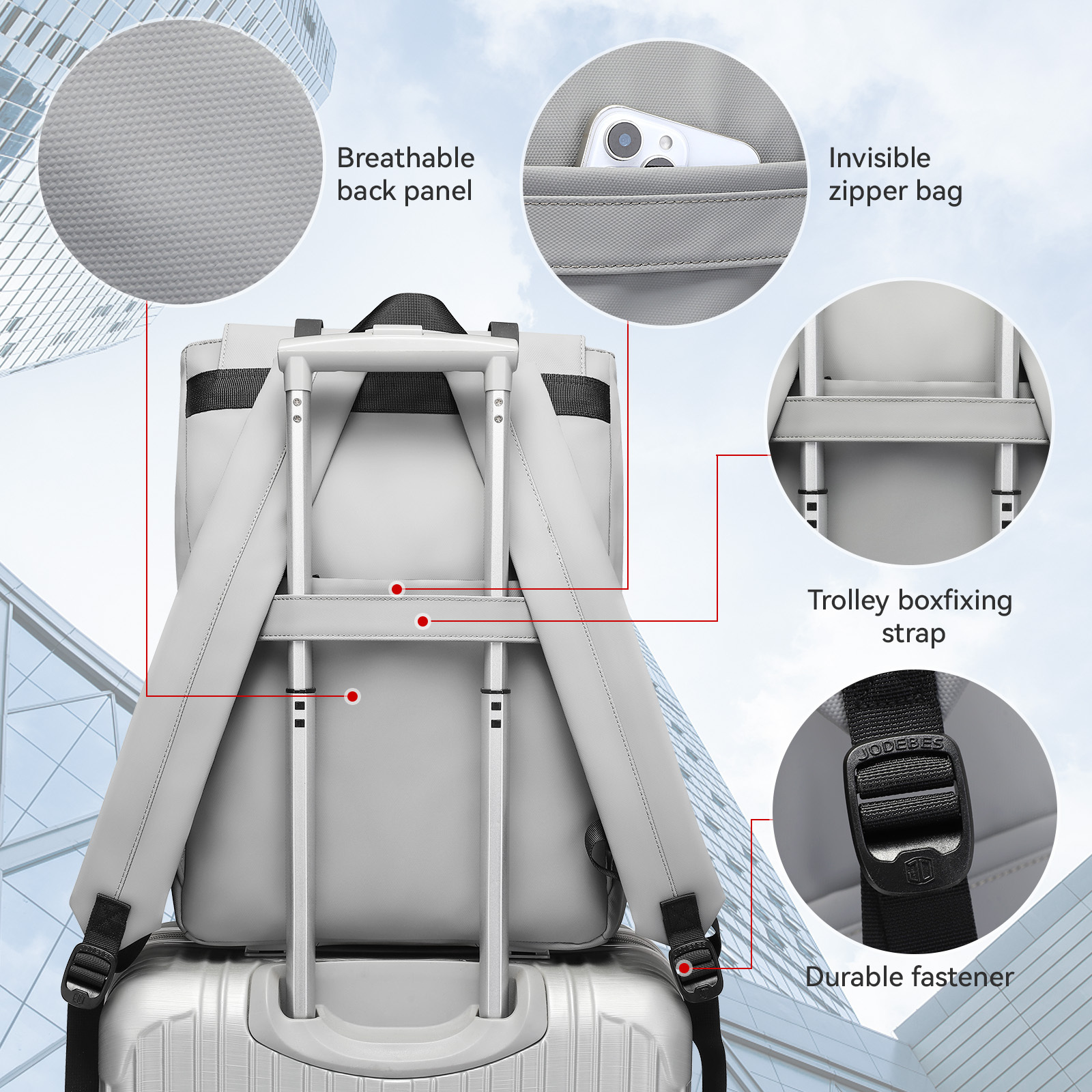 Jodebes Laptop Backpack,Waterproof Material for Travel,Daypack,Work,or Commuting,17.3 Inch JD-20179