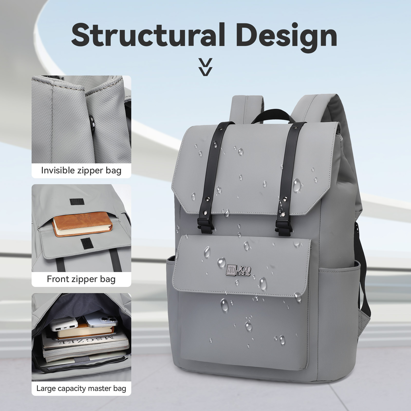 Jodebes Laptop Backpack,Waterproof Material for Travel,Daypack,Work,or Commuting,17.3 Inch JD-20179